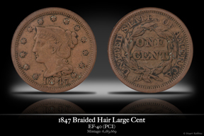 1847 EF-40 Braided Hair Large Cent