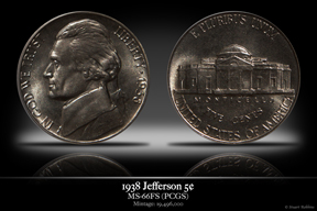 1938 MS-66FS Jefferson Nickel