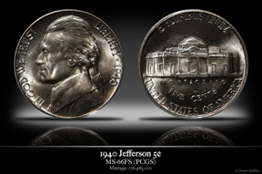 1940 MS-66FS Jefferson Nickel