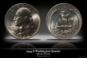 1944-S MS-66 Washington Quarter