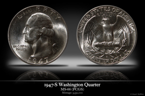 1947-S MS-66 Washington Quarter