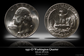 1950-D MS-66 Washington Quarter