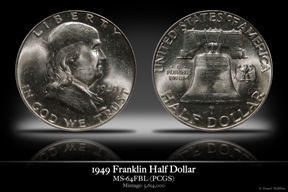 1949 MS-64FBL Franklin Half Dollar