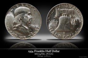 1954 MS-64FBL Franklin Half Dollar
