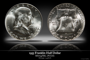 1955 MS-64FBL Franklin Half Dollar