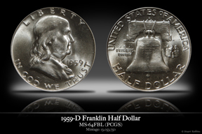 1959-D MS-64FBL Franklin Half Dollar