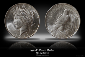 1922-D MS-64 Peace Dollar