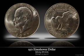 1971 Eisenhower Dollar, MS-65