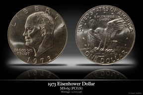 1973 MS-65 Eisehower Dollar