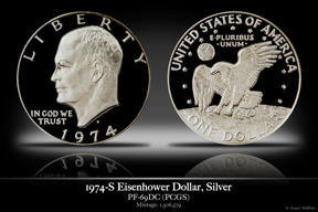 1974-S PR-69DC Silver Eisehower Dollar