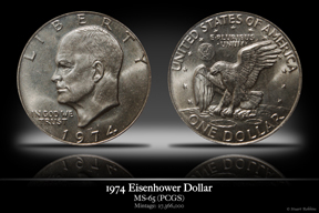 1974 MS-65 Eisehower Dollar