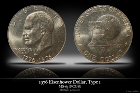 1976 Bicentennial Eisenhower Dollar, MS-65