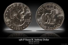 1981-P MS-66 Susan B. Anthony Dollar