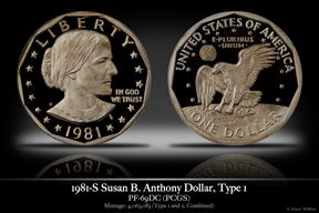 1981-S Type 1 PR-69DC Susan B. Anthony Dollar