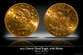 1901 Liberty Head Eagle, MS-62