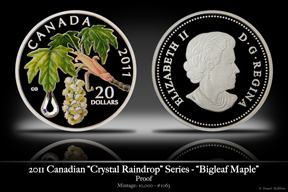 2011 Canadian Maple Leaf Crystal Coin 'Bigleaf Maple'